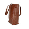 Toffee Leather Tote bag side - Tan